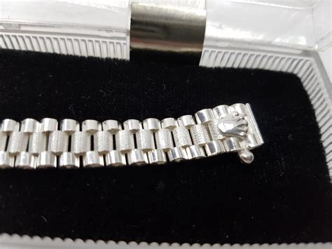 esclava de plata tipo rolex|Esclava tipo Rolex con grabado personalizado, plata .925.